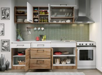 Bucataria Bonita - Configuratia 1 - 204.2 cm deschis