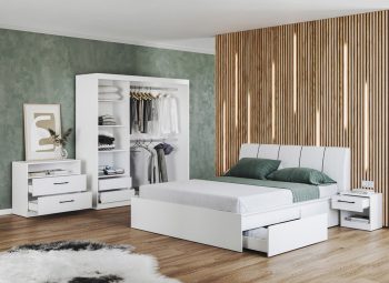 Set Dormitor Blanco - Pat Tapitat - Configuratia 4