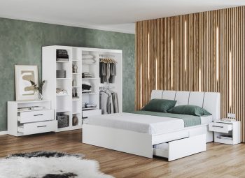 Set Dormitor Blanco - Pat Tapitat - Configuratia 6