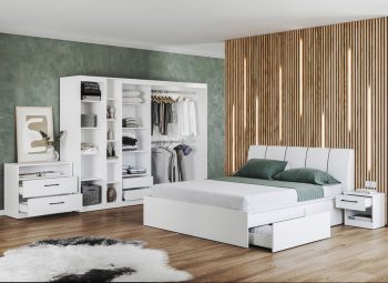 Set Dormitor Blanco - Pat Tapitat - Configuratia 8
