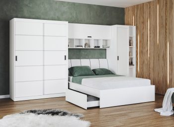 Set dormitor alb pat tapitat - Blanco - 10
