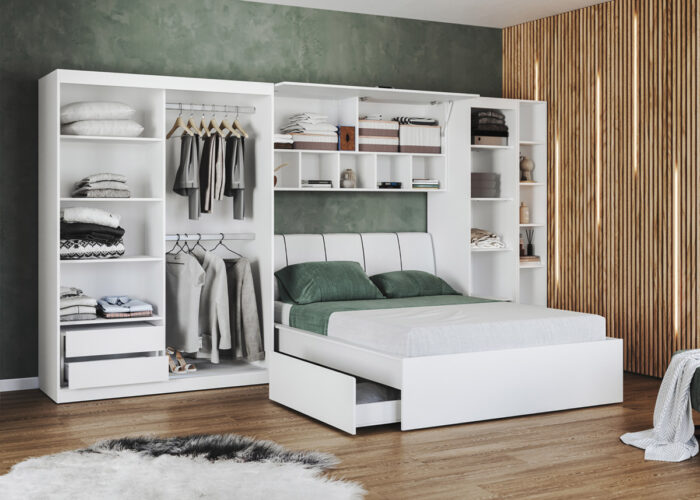 Set Dormitor Blanco - Pat Tapitat - Configuratia 10