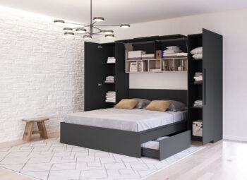 Set Mobilier Dormitor Complet Gri Novo - Configuratia 7