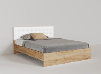 Pat dormitor tapitat alb - Timber