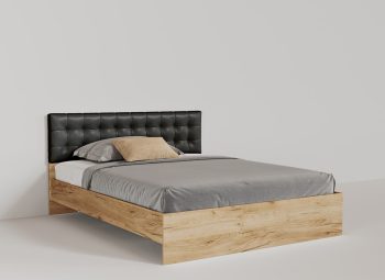 Pat dormitor tapitat negru - Timber