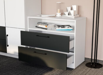 Set Dormitor alb cu gri- Mara -Pat tapitat Configuratia 8 - imagine 5