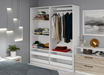 Dulap Provence - 164.4 cm - D2 stejar/alb - imagine 2