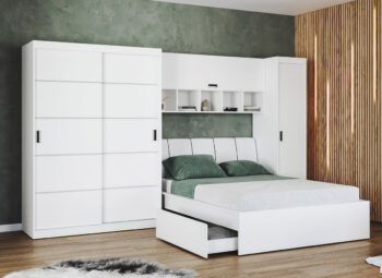 Set dormitor alb pat tapitat - Blanco - 17