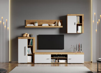 Set Mobilier Living Alb cu Ferrara Max - C01
