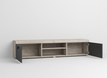 Comoda TV Gri Antracit + Stejar gri K002
