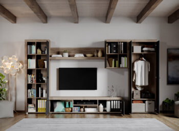 Set Mobilier Living Gri cu Stejar Henry-C11