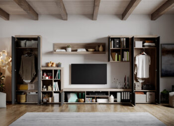 Set Mobilier Living Gri cu Stejar Henry - C03