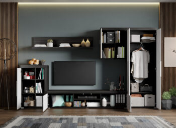 Set Mobilier Living Alb cu Ferrara Max-C02 deschis