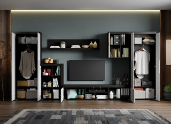 Set Mobilier Living Alb cu Ferrara Max-C03 deschis