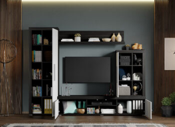 Set Mobilier Living Alb cu Ferrara Max-C09 deschis
