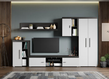 Set Mobilier Living Alb cu Ferrara Max-C02