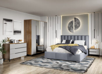 Set dormitor cu oglinda Iris - Configuratia 2