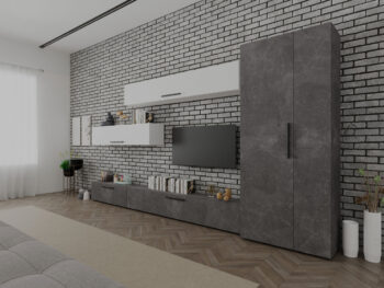 Living Star -Gri Beton cu Alb - C57