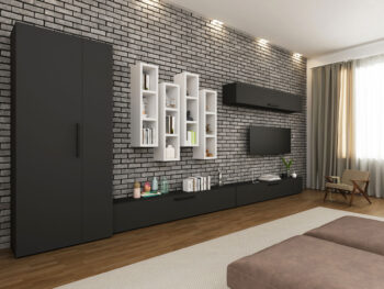Living Star - Gri Antracit cu Alb - C09