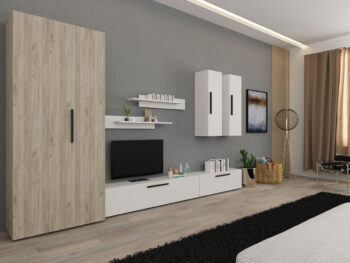 Living Star -Alb cu Stejar Gri- C30