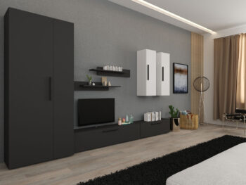 Living Star -Gri Antracit cu Alb- C33