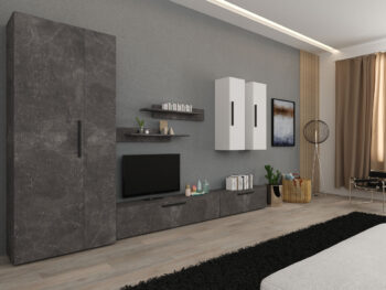 Living Star -Gri Beton cu Alb- C35