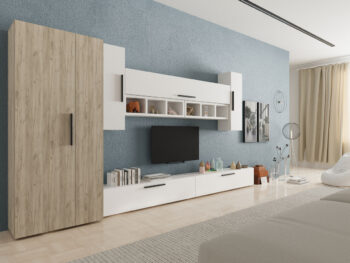 Living Star - Alb cu Stejar Gri - C49 CU DULAP