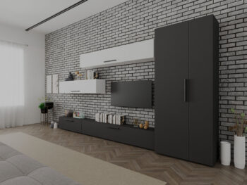 Living Star -Gri Antracit cu Alb - C55