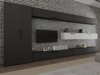 Living Star - Gri Antracit cu Alb- C84