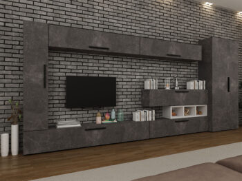 Living Star - Gri Beton cu Alb - C47