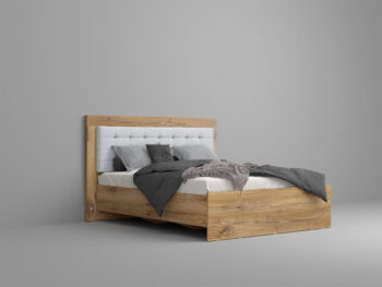 Pat 140, 160 x 200 flagstaff-oak cu tapiterie alba