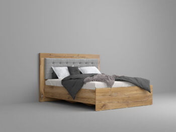 Paturi dormitor flagstaff-oak cu tapiterie gri