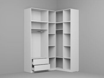 Dressing haine pe colt Alb 169,8/130 cm - C23-studio