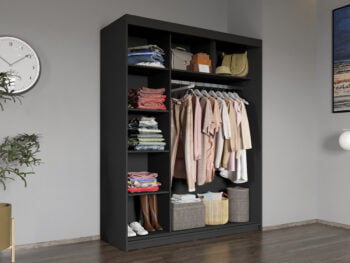 Dulap gri+k003 cu oglinda 153 cm- Dormitor Cairo deschis