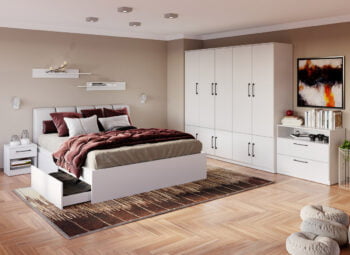 Set mobila dormitor complet cu pat tapitat - Adam - 14