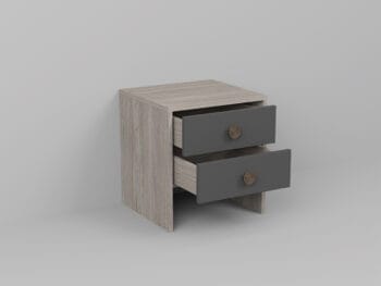 Set noptiere Gri - Dormitor Saturn deschisa