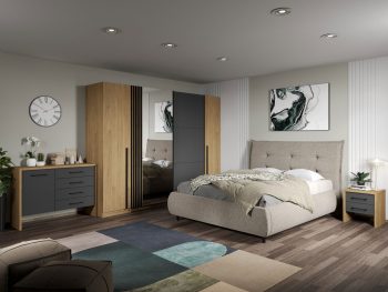 Dormitor complet Olymp - Hickory+Gri Antracit - C17